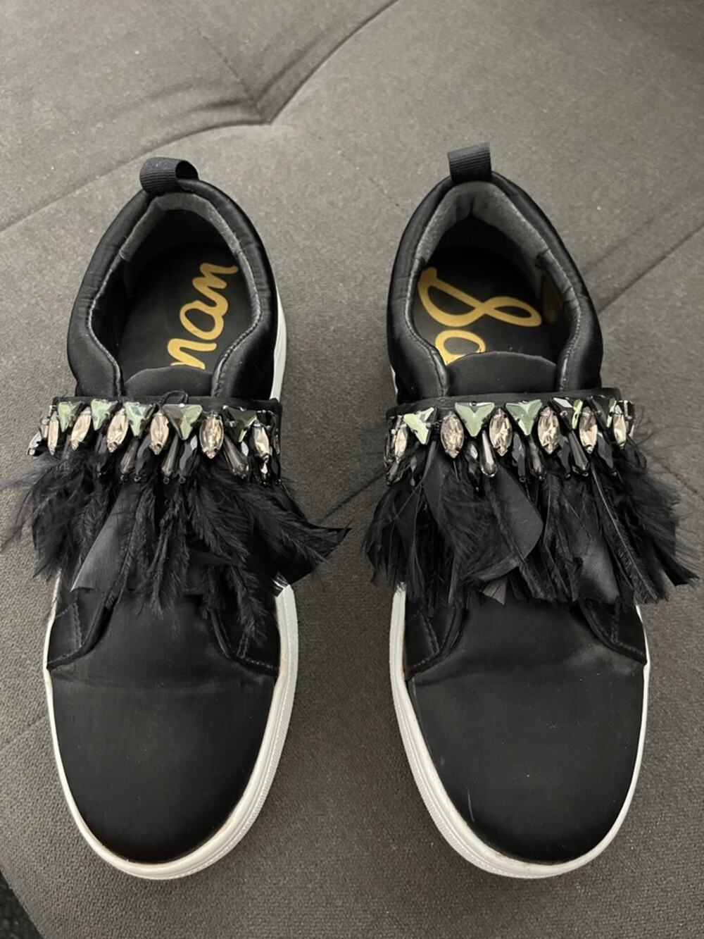 Sam Edelman Lelani Crystal Feather 
Sneakers Slip On Size 7Shoes